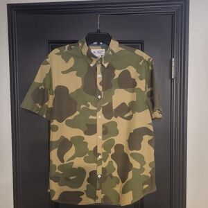 Original Penguin Heritage Slim Fit camouflage short-sleeve button-down XL